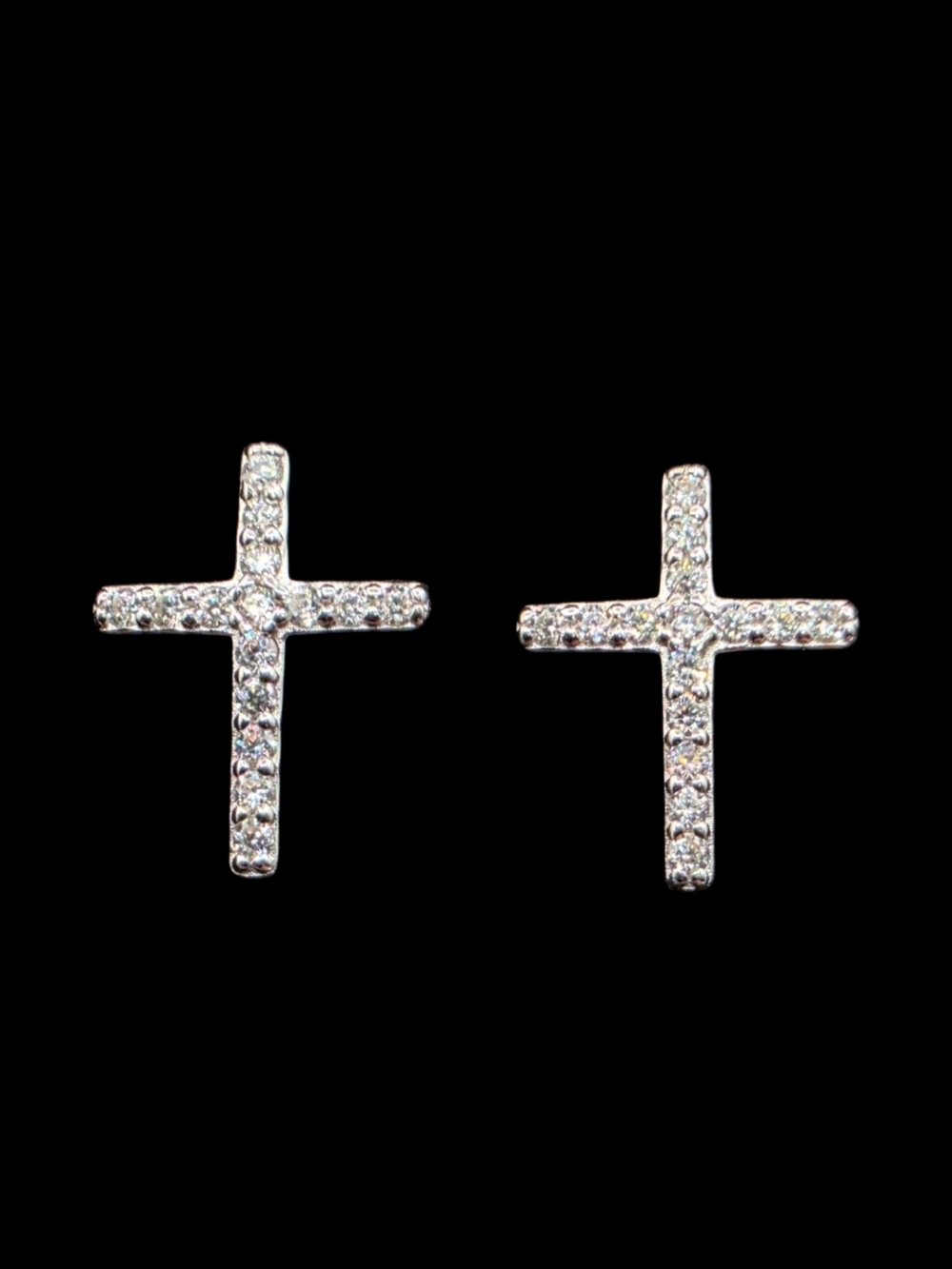0.3 CT Moissanite Solid 925 Sterling Silver Cross Stud Earrings
